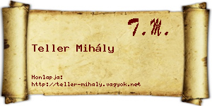 Teller Mihály névjegykártya